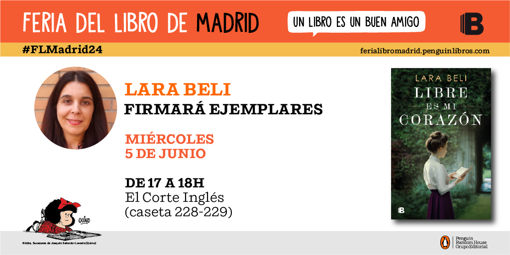 Mañana, 5 de junio, estaré firmando  a partir de las 17.00 h en la caseta de El Corte Inglés. ¡Deseando veros por allí! <a href="/penguinlibros/">Penguin España 🐧📚</a> #libreesmicorazón #FeriadelLibroMadrid