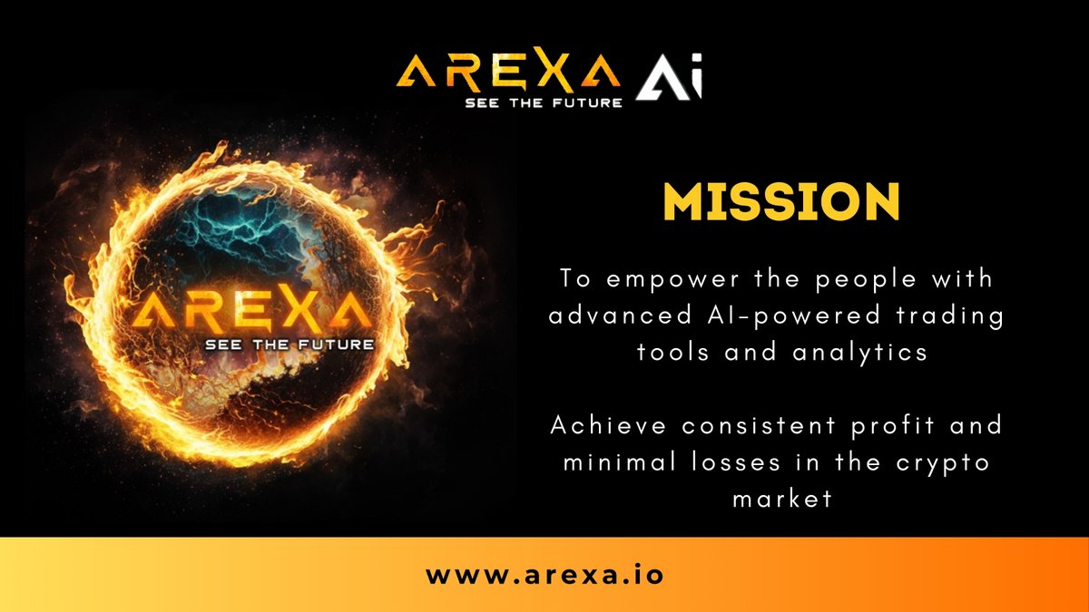 🌟 Our Mission at Arexa AI 🌟

Empower people with advanced AI trading tools and analytics. Achieve consistent profits and minimize losses in the crypto market. 

Join us in revolutionising trading with precise predictions and innovative strategies. 

Token presale at $0.1c,