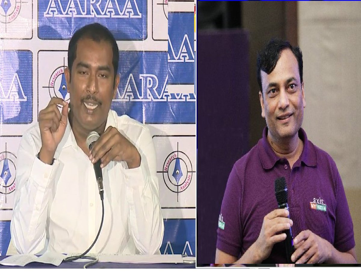 UttarandhraNow's tweet photo. వైకాపాకు 100పైగా సీట్లు వస్తాయి - ఆరా షేక్ మస్తాన్
➡️ప్రస్తుత సంఖ్య - 23
బీజేపీకి 340 పైగా సీట్లు వస్తాయి - ఆక్సిస్ ప్రదీప్ గుప్త
➡️ప్రస్తుత సంఖ్య - 236
#Axis x #Aaraa #UANow https://t.co/cLkT03azPe