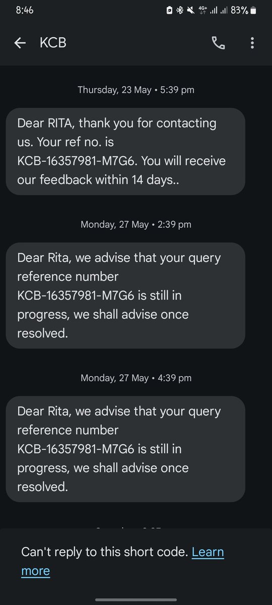 ritamureithi's tweet photo. @KCBGroup  how do you close my ticket without resolving the issue?  Is it so difficult to provide a solution or tell me it's not possible. I didn't ask for recall of funds. I asked for delinking of accounts on pesalink. Seriously can you sort this out ASAP? https://t.co/cfMD2tyRZz