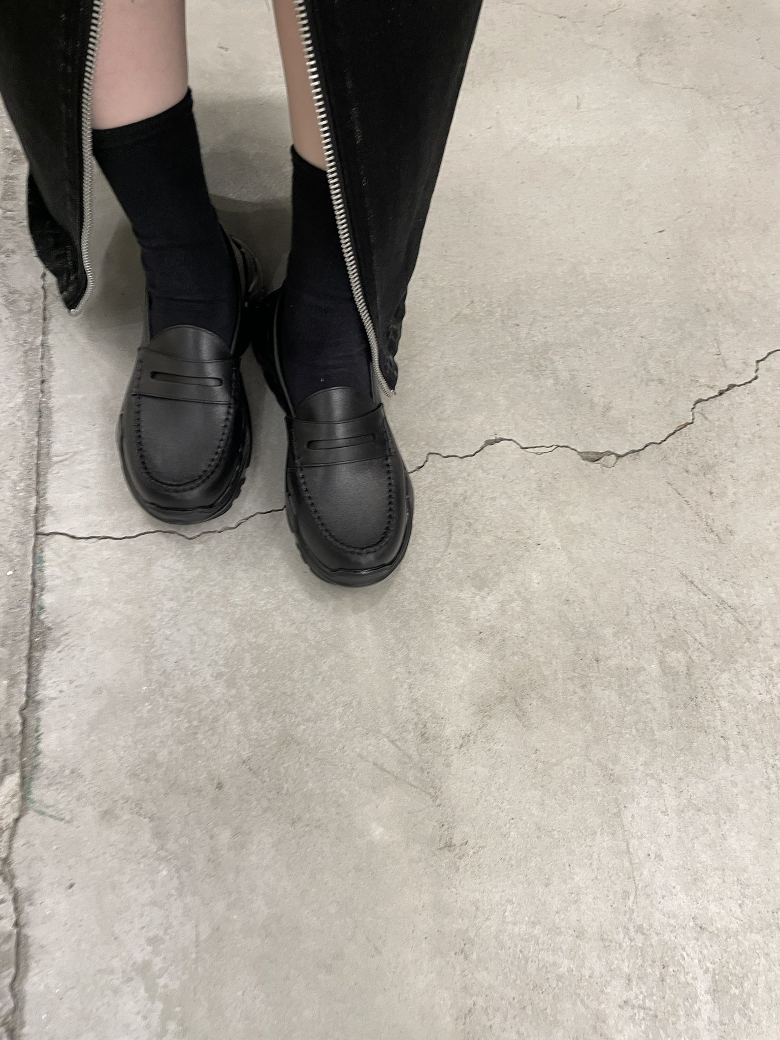 美品】AKIKOAOKI ブラック ローファー 厚底