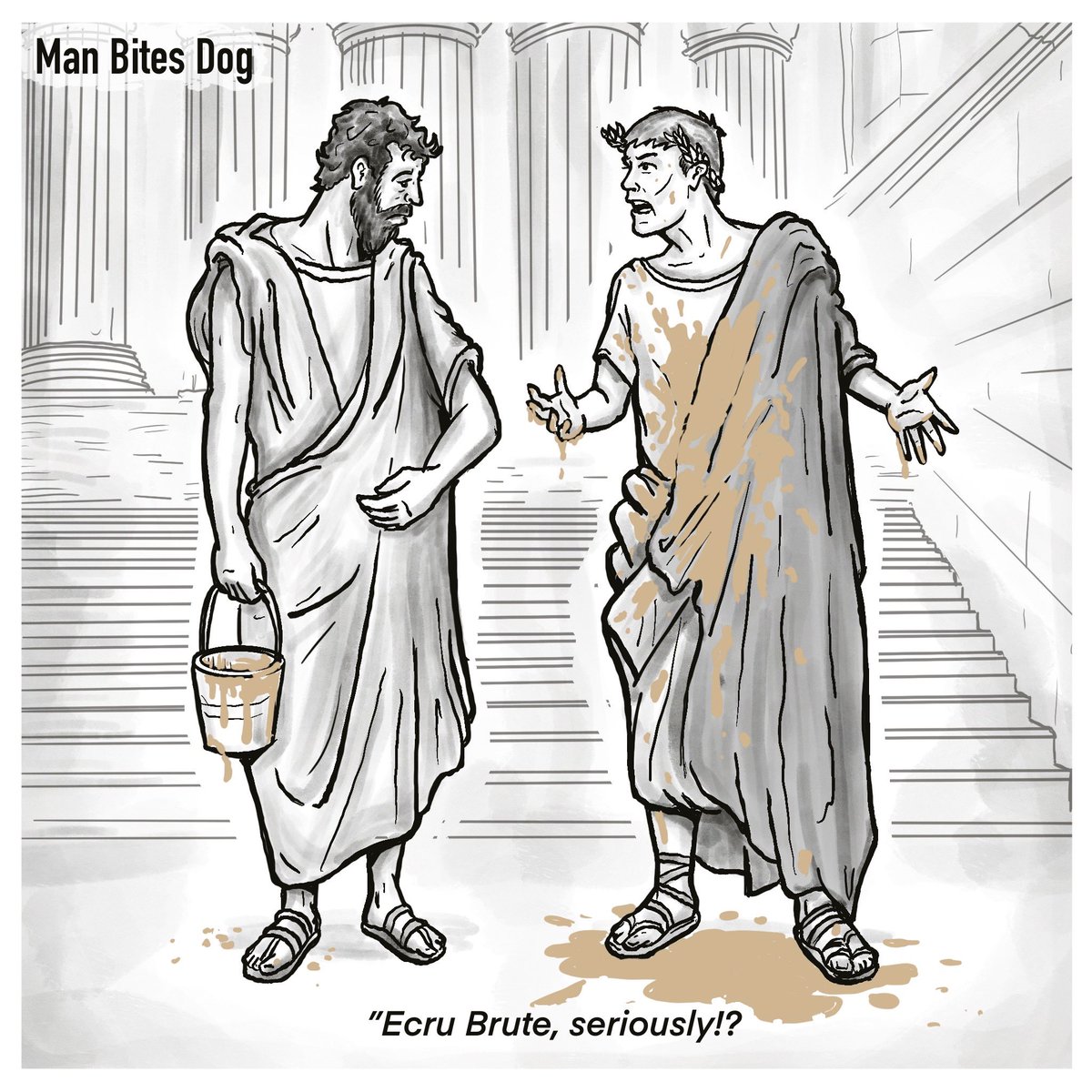 When an art &amp; history dork makes comics.

#ecru #comics #manbitesdog #caesar