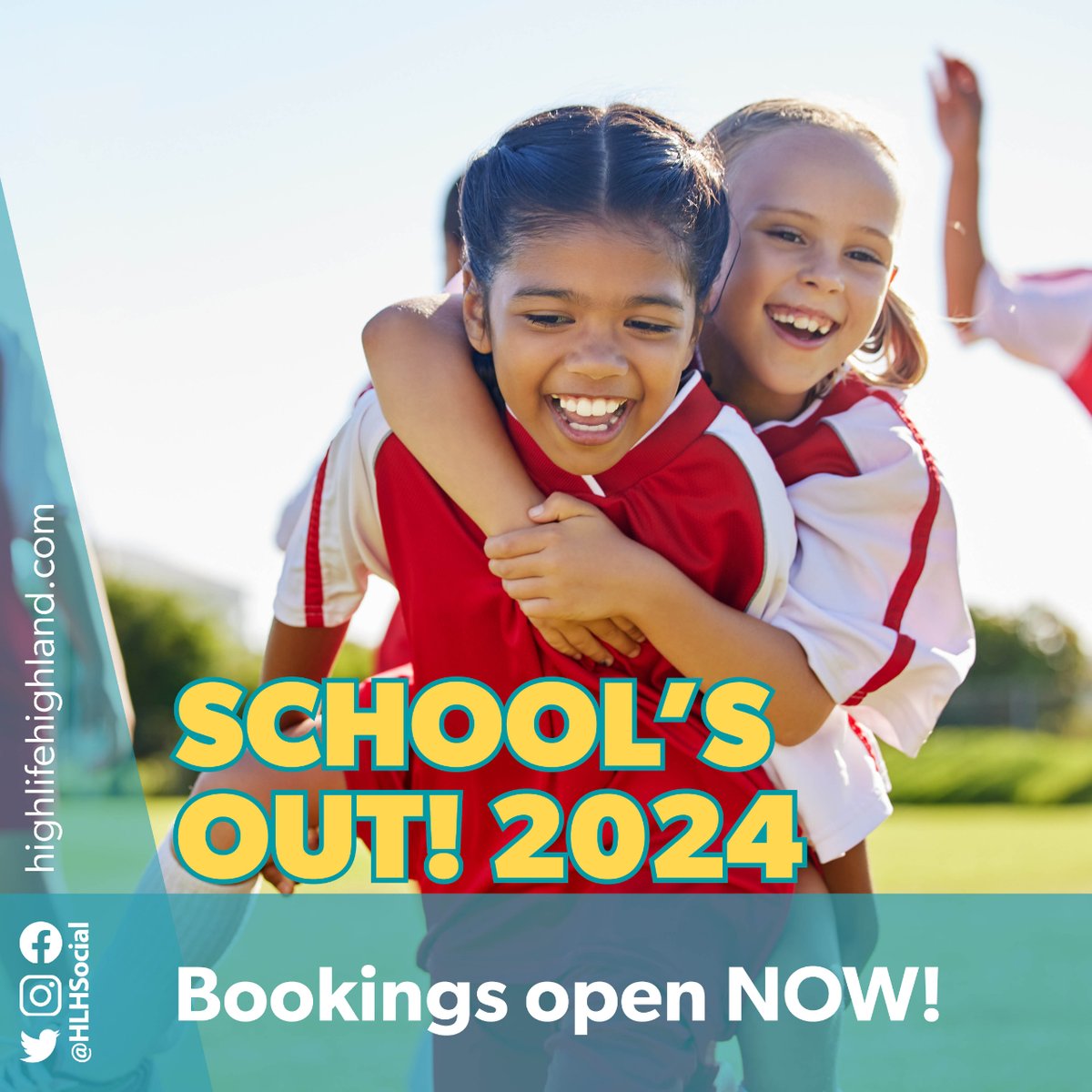 🤸‍♂️ SCHOOL'S OUT 🤸‍♂️

🏊⚽ Bookings open NOW!
👉 hlh.scot/4bH3jVd

📞 If you experience issues with the booking site, we have a call centre available to help: 01349781187