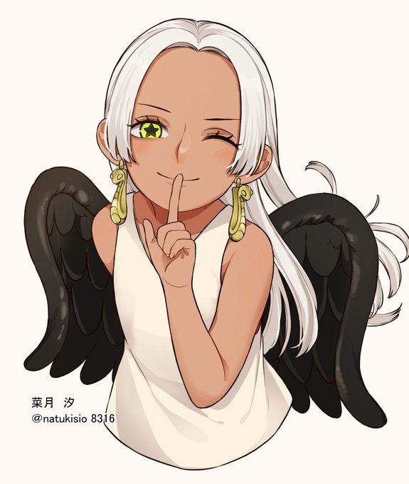 「dark-skinned female white hair」 illustration images(Latest)