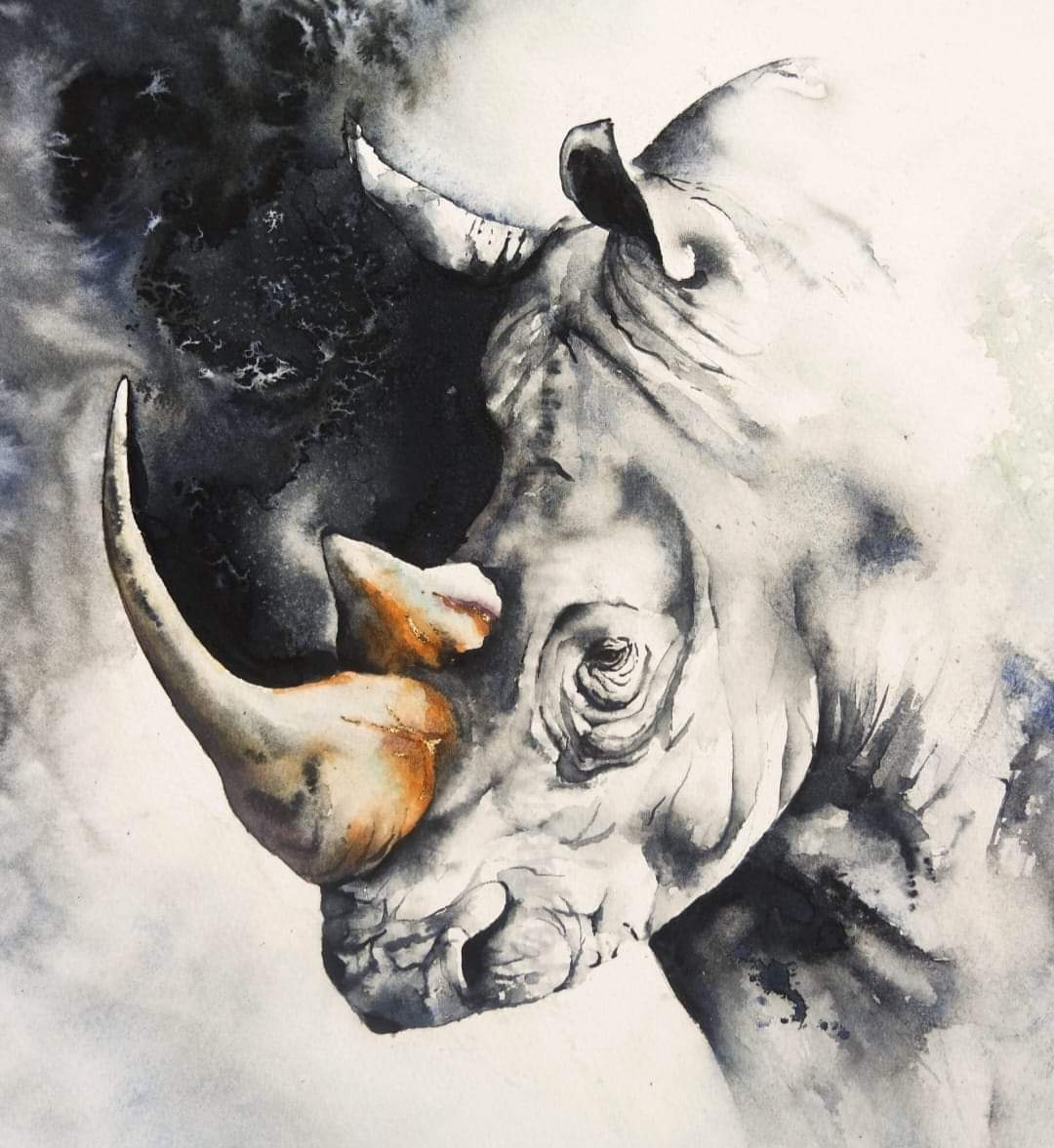 Elidanza's tweet photo. For Rob Burrow....

‘Every single day is precious. Don’t waste a moment. 
In a world full of adversity, we dare to dream.’ 

#TheresOnlyOneRobBurrow 💛

#watercolour #LeedsRhinos #AnimalPortrait #Monochrome #mnd #texture #background #art #wildlife #painting #paint #endangered https://t.co/Xbw6zQ13l3