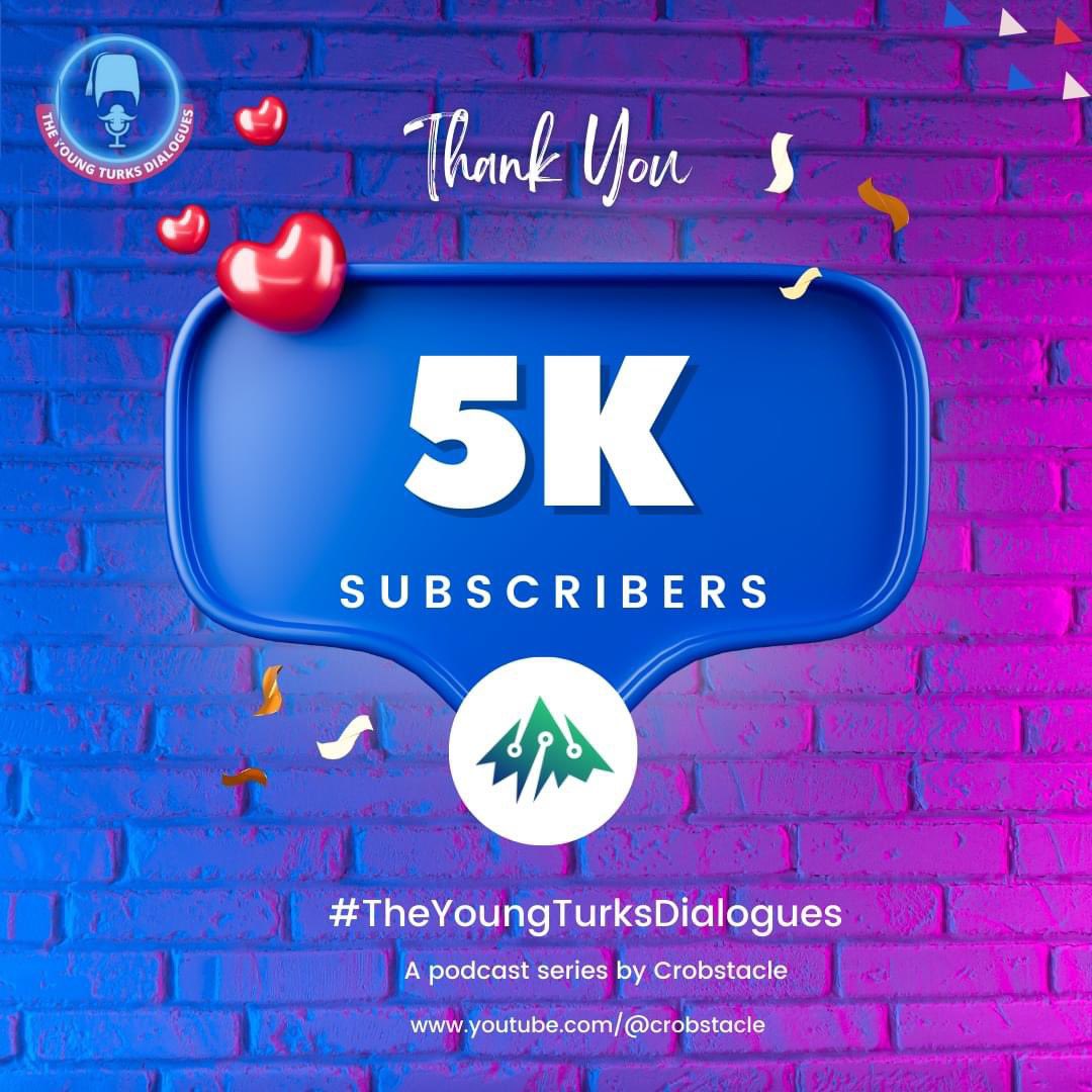 crobstacle's tweet photo. ๐ Thank you for 5k subscribers! ๐ #TheYoungTurksDialogues by Crobstacle is grateful for your support. Stay tuned as we continue our journey in digital transformation.
#DigitalTransformation #Crobstacle #Podcast #Milestone #Gratitude #5KSubscribers #TheYoungTurksDialogues https://t.co/9LCqOWx2La