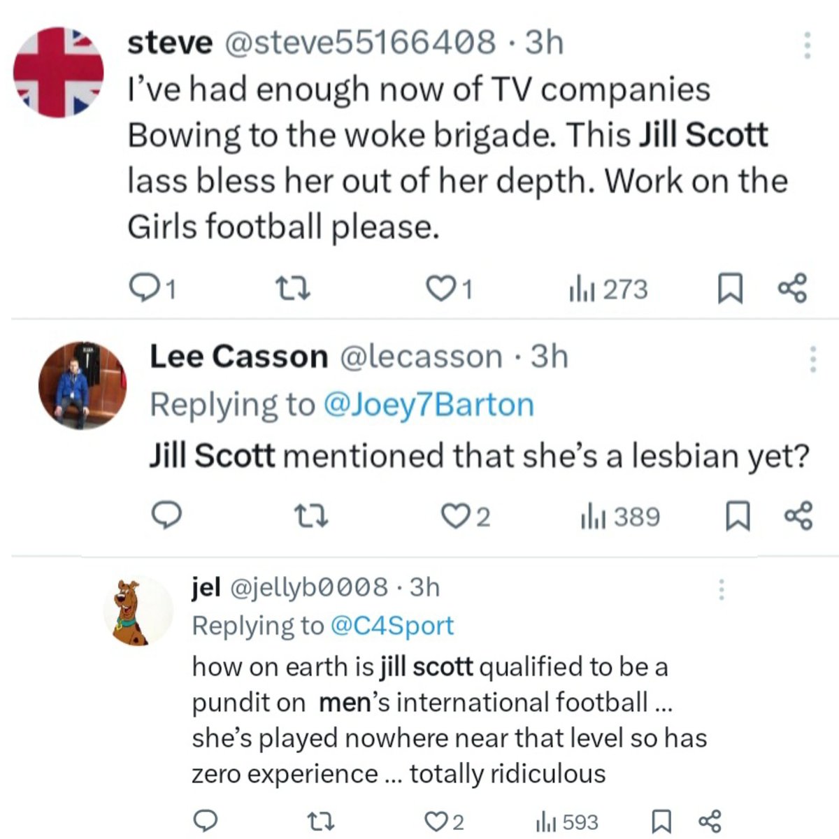 thecoldend's tweet photo. A selection of messages sent during the #EngBih match last night.
"X" (aka Twitter) is divisive & horrible more often than not.
Each time a women pundit is on TV the same sort of tweets are sent.
How are we going to change people's opinions?
@jellyb0008 https://t.co/qbx67yvVPe