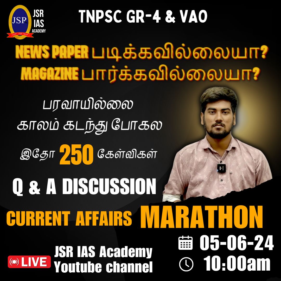 JSR_Academy's tweet photo. Current Affairs MARATHON https://t.co/ECi84VWrlG