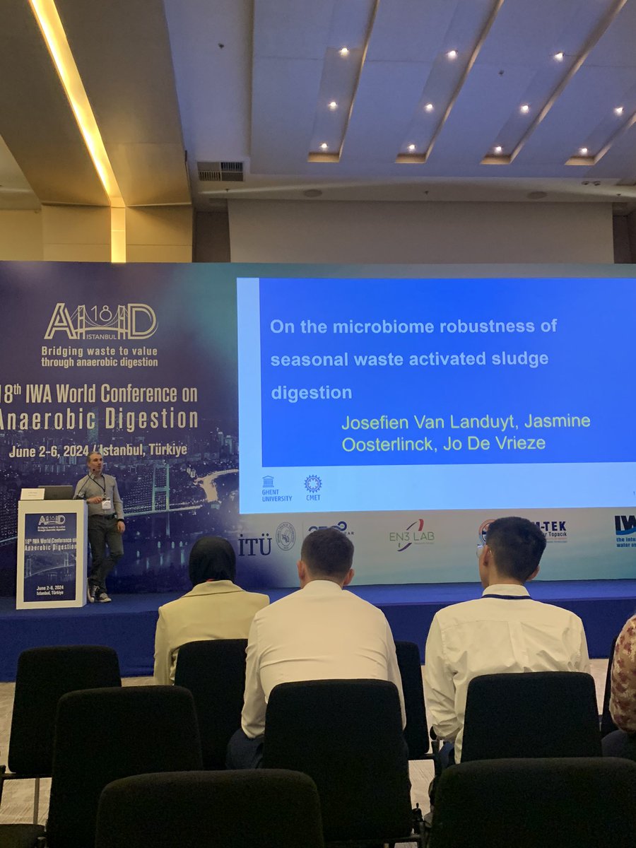CMET (@cmet_ugent) on Twitter photo Our professor <a href="/JoDeVrieze/">Jo De Vrieze</a> is talking about robustness in anaerobic digestion microbiome at <a href="/IWAHQ/">International Water Association</a> AD 18 - come to listen if you are here in session 2! #ad18 #microbialecology Our professor <a href="/JoDeVrieze/">Jo De Vrieze</a> is talking about robustness in anaerobic digestion microbiome at <a href="/IWAHQ/">International Water Association</a> AD 18 - come to listen if you are here in session 2! #ad18 #microbialecology