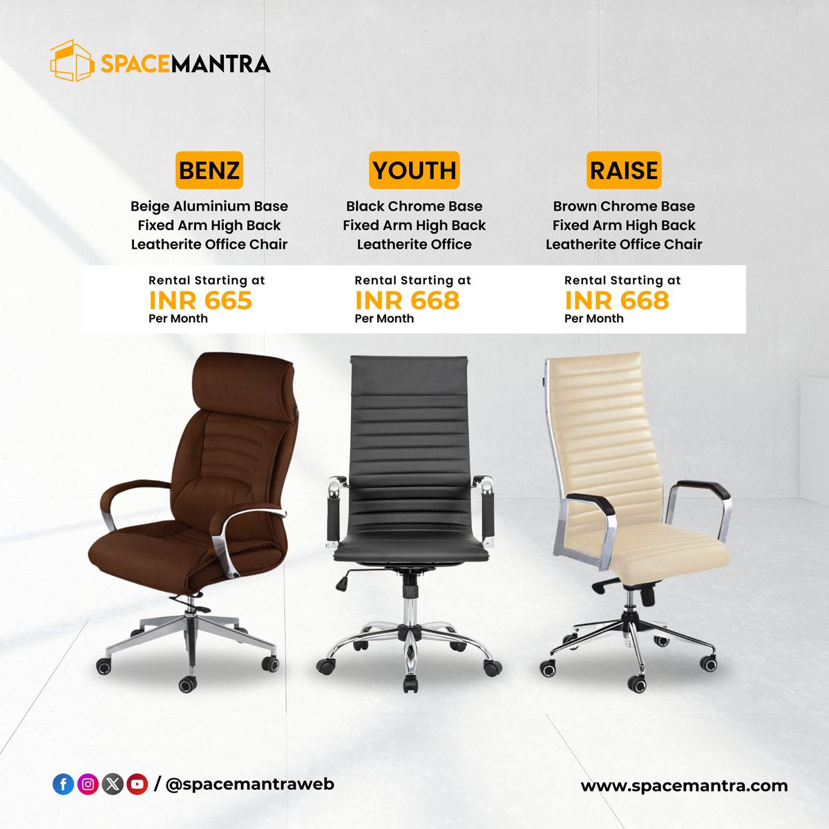 Get to know our featured piece of the week! Discover the benefits of renting this office essential.   
Get a Boss Chair without spending much: bit.ly/3K8xGbd 

#SpaceMantra #FeaturedFurniture #OfficeEssentials #OfficeFurniture #furnituredesign #homeoffice #officedecor