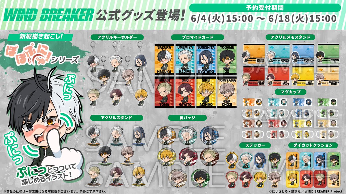 ✨本日より予約受付スタート✨ 『WINDBREAKER』 ぽぽぷにシリーズ