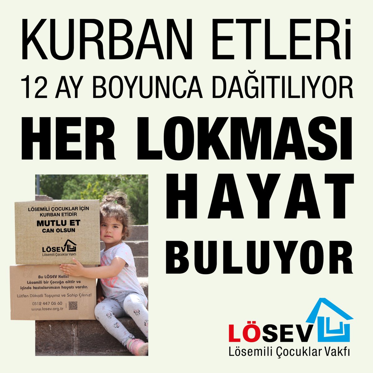 Kurban Etleri 12 Ay Boyunca Dağıtılıyor.
HER LOKMASI HAYAT BULUYOR💚