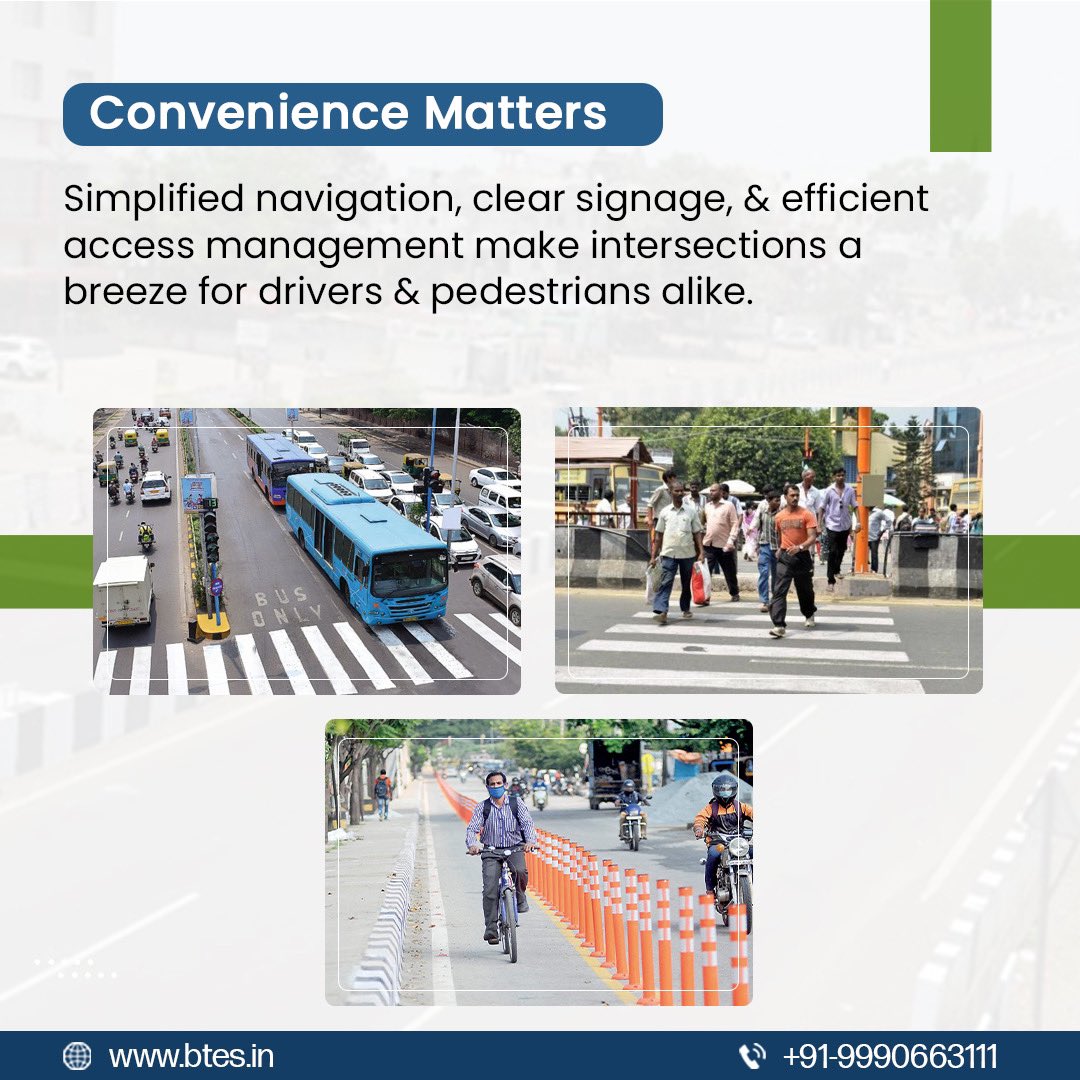 BTES_CONSULTANT's tweet image. Discover how strategic planning and principles transform junctions into seamless conduits of safety and efficiency.
📞: +91-9990663111

#BTESConsulting #IntersectionDesign #RoadSafety #TrafficFlow #EfficiencyInMotion #PedestrianSafety #InfrastructureDesign #RoadNetworks