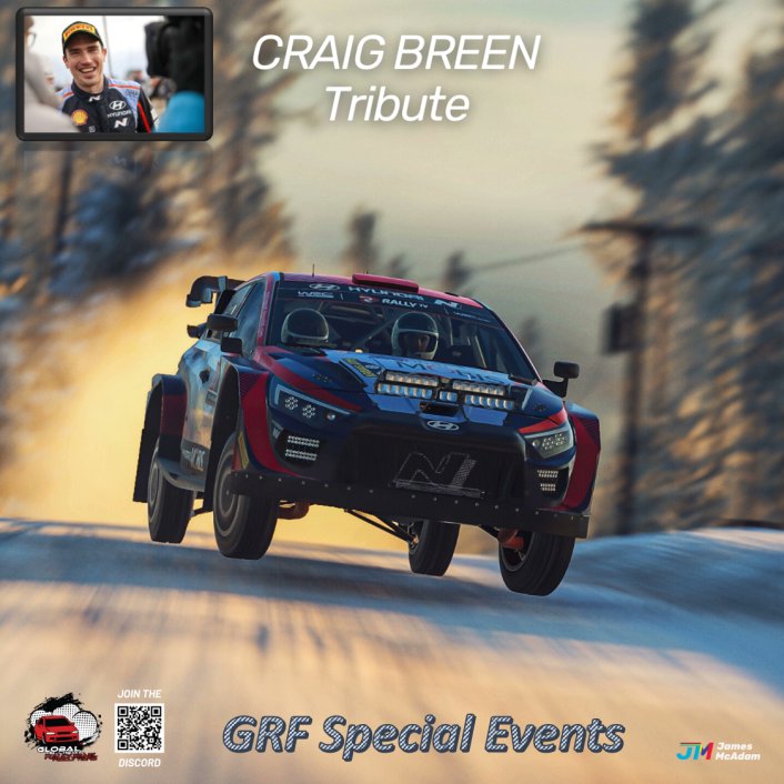 GlobalRallyFans's tweet photo. the craig breen tribute event is starting. if you are interested, please join the GRF discord as this is a discord members club only! 

https://t.co/A0z0biqAil

#forcraig #simrally #easportswrc @EASPORTSWRC https://t.co/CFkJQjQACB