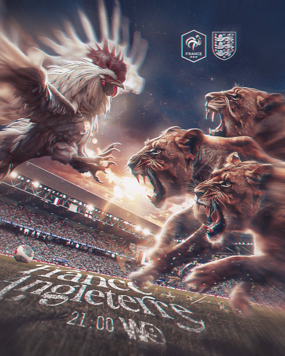 🐓🆚🦁
Match retour face à l’Angleterre 🏴󠁧󠁢󠁥󠁮󠁧󠁿 pour la 4e journée des qualifications à l’Euro 2025 🔥

🏟️ Geoffroy Guichard
⌚️ Ce soir à 21h00
📺 W9 

#FiersdetreBleues | #FRAANG