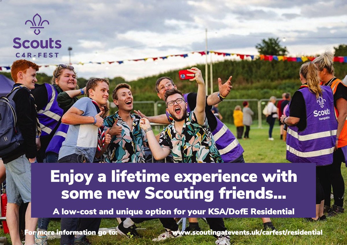 Are you looking for a Gold <a href="/DofE/">The Duke of Edinburgh’s Award</a> or <a href="/scouts/">Scouts</a> KSA residential? Look no further than CarFest this summer. Details below.