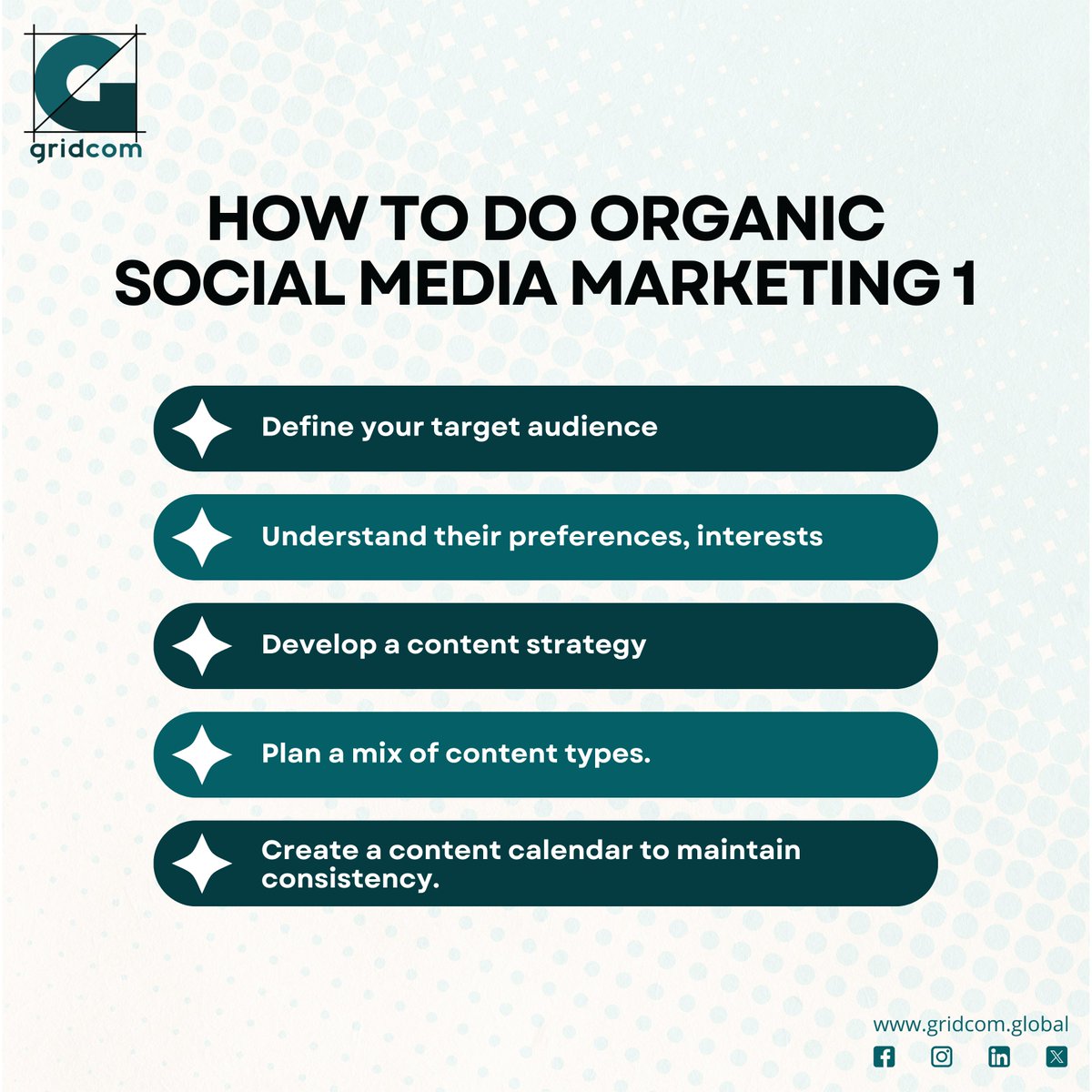 Gridcom_Global's tweet photo. Ditch the boost button!  Organic social media marketing can work wonders. #SMM #SocialMediaTips

Master the art of organic reach with our guide in the comments!  Learn how to create engaging content, build a community, and more. https://t.co/PJBuMrorID
