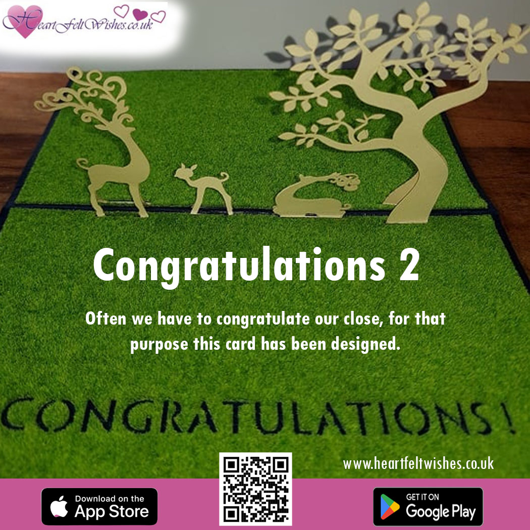 Often we have to congratulate our close, for that purpose this card has been designed. Animals family with tree are presented in manner that it will pop-up after opening. 

heartfeltwishes.co.uk/product/congra…
#DesignService #Congratulations #HeartfeltCards #heartfeltwishes