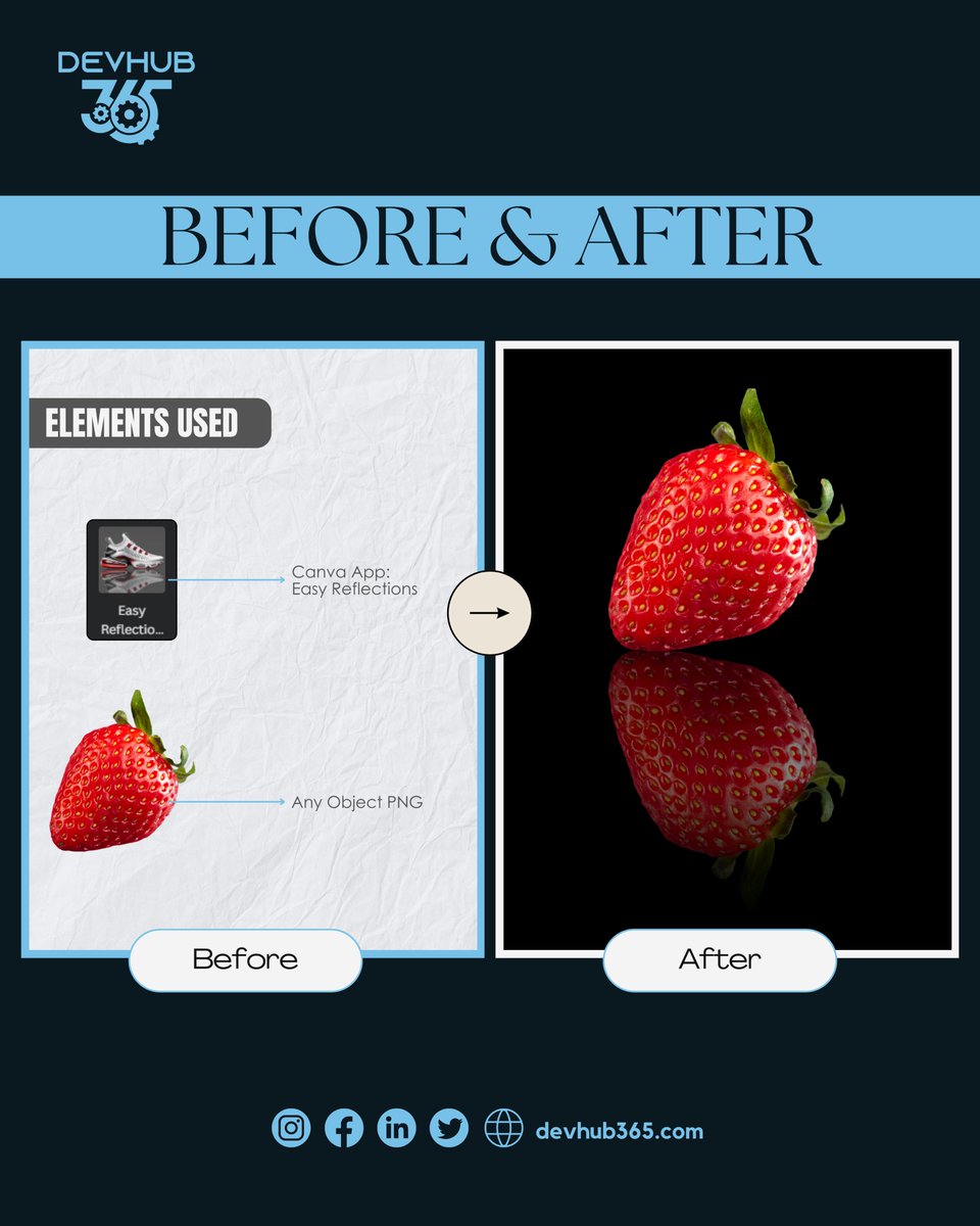 devhub365's tweet photo. Reflections that reflect your brand Our team can craft beautiful reflections in Canva to elevate your graphics. DM us to see how we can add a touch of magic to your visuals! #CanvaDesign #SocialMediaContent #DesignInspiration https://t.co/hYQeJwgaao
