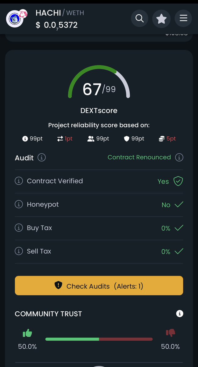 LBilandy's tweet image. If the contract is not renounced, I’m not interested. $hachi on base
