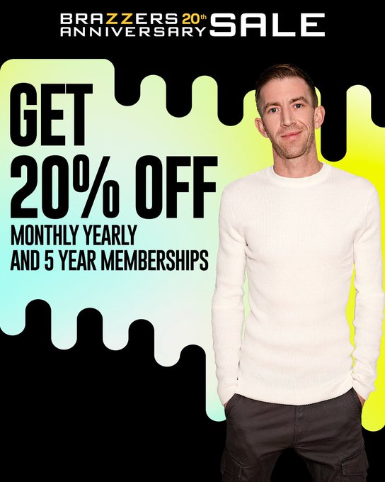 Celebrate 20 years of @BRAZZERS and save 20% on all memberships now!  👉 https://t.co/E3gNqJLzMt  🔥🔥🔥<a class="tags" href="/tag/brazzers">@brazzers</a>