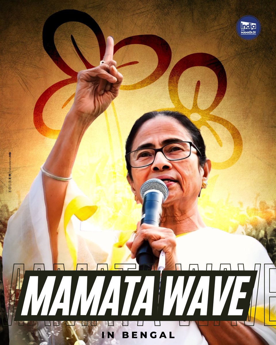 IndiaWantsMB's tweet photo. বাংলায় মমতা ঝড়!
MAMATA WAVE IN BENGAL!

#ElectionsResults #IndiaWantsMamataDi https://t.co/I7C6I28BWY
