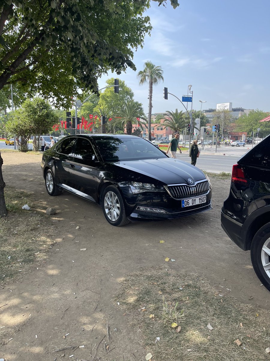 Burası Vatan Emniyeti'nin önündeki yeşil alan! Yan yolun karşısı Valilik, yanı Ekniyet. Yan yolda ve kaldırımda park etmek, durmak yasak ve kıymetli polis memurlar uyarıyor. Ne ki bu iki araç bırakın kaldırımı kurumuş yeşil alana park etmiş. Bir de çakarları var!!! Yazık yazık!