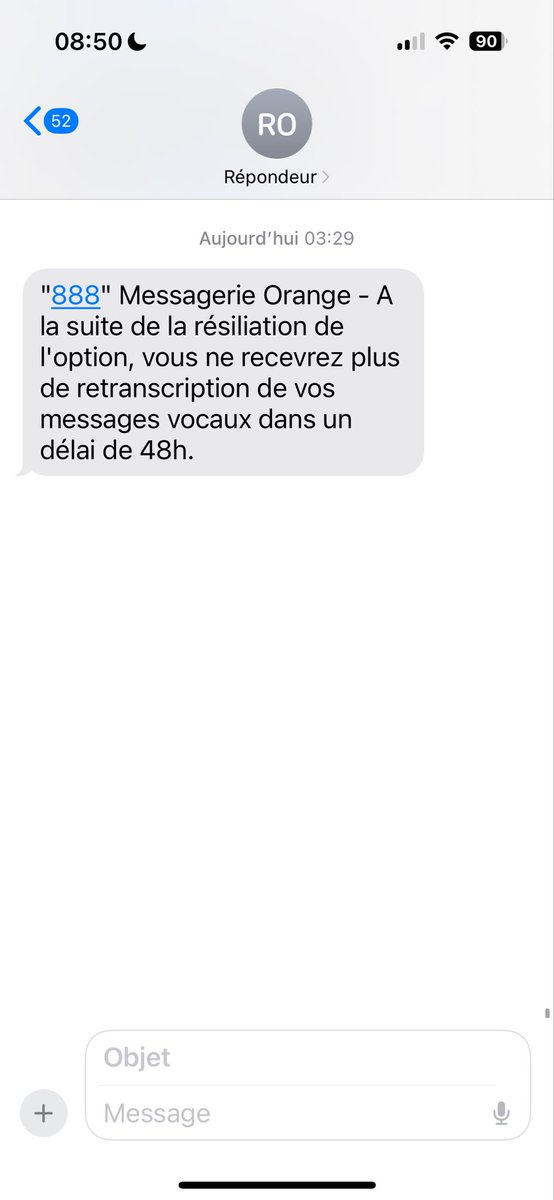 Thomas CAM (@macsamoht) on Twitter photo Bonjour <a href="/Orange_conseil/">Orange conseil</a>, pouvez-vous svp nous dire pourquoi le service "Messagerie par SMS" s'arrête ce 6 juin, et quelle solution de remplacement Orange propose?
Merci d'avance. Bonjour <a href="/Orange_conseil/">Orange conseil</a>, pouvez-vous svp nous dire pourquoi le service "Messagerie par SMS" s'arrête ce 6 juin, et quelle solution de remplacement Orange propose?
Merci d'avance.