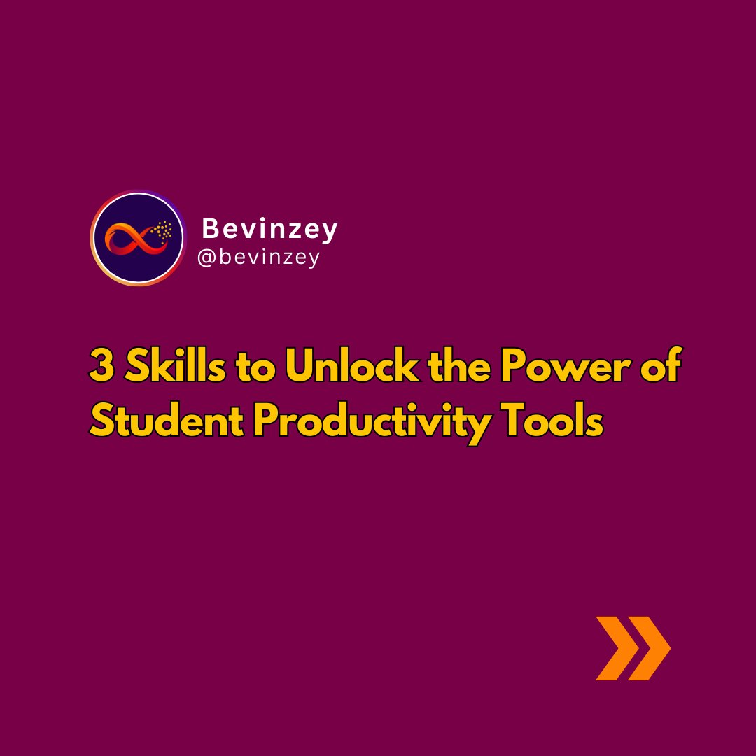 bevinzey's tweet image. Unlock the true power of student productivity tools with these 3 must-have skills! Maximize your efficiency and excel in your studies with expert strategies that will revolutionize your approach to learning.

#StudentProductivity #EducationTools #AcademicSuccess #EfficiencyHacks