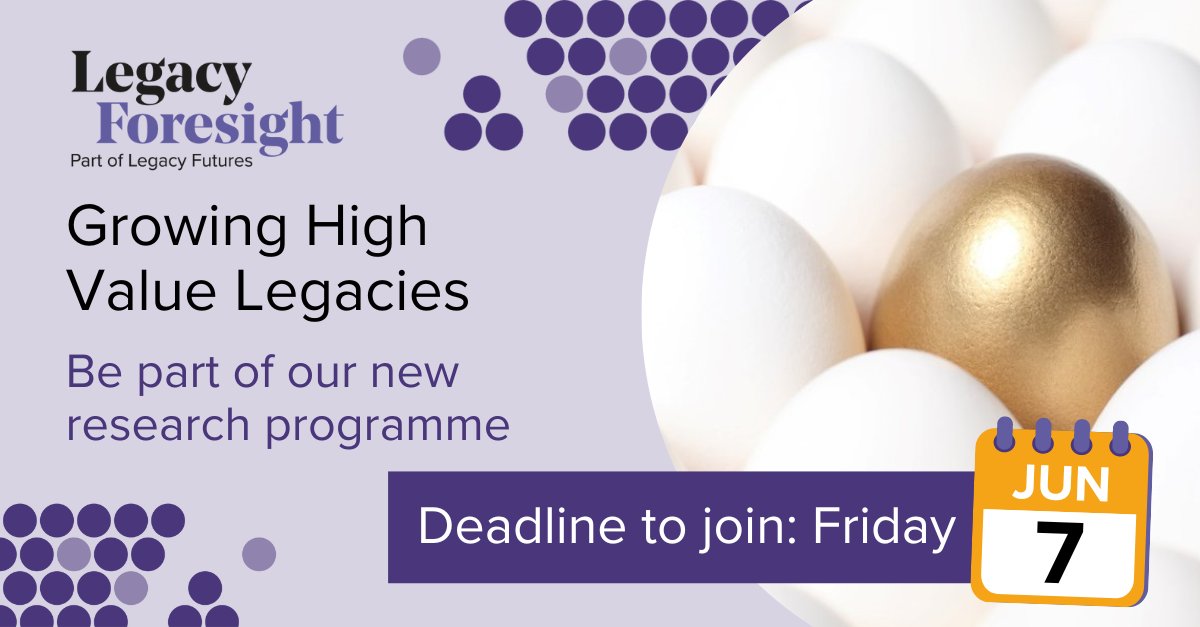 ⚠️Only 4 days left to sign up to be part of our new #Research programme.

The 6-month programme starting this month helps you secure significant #Legacy gifts from #MajorDonors

Discover more &amp; sign up today: legacyfutures.com/services/legac…

#Legacies #HNWI #Fundraising 🫶🎁🤍
