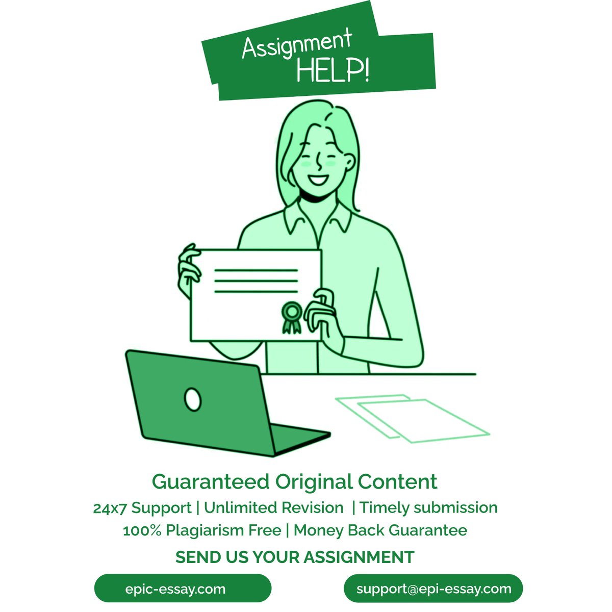 epicEssayWriter's tweet image. Top Assignment Help Service ..
Get expert help for your assignments at Epic-Essay. Personalized budgets and quality guaranteed. #EssayHelp #AssignmentAssistance #CollegeEssayService #AcademicSuccess #StudentLife