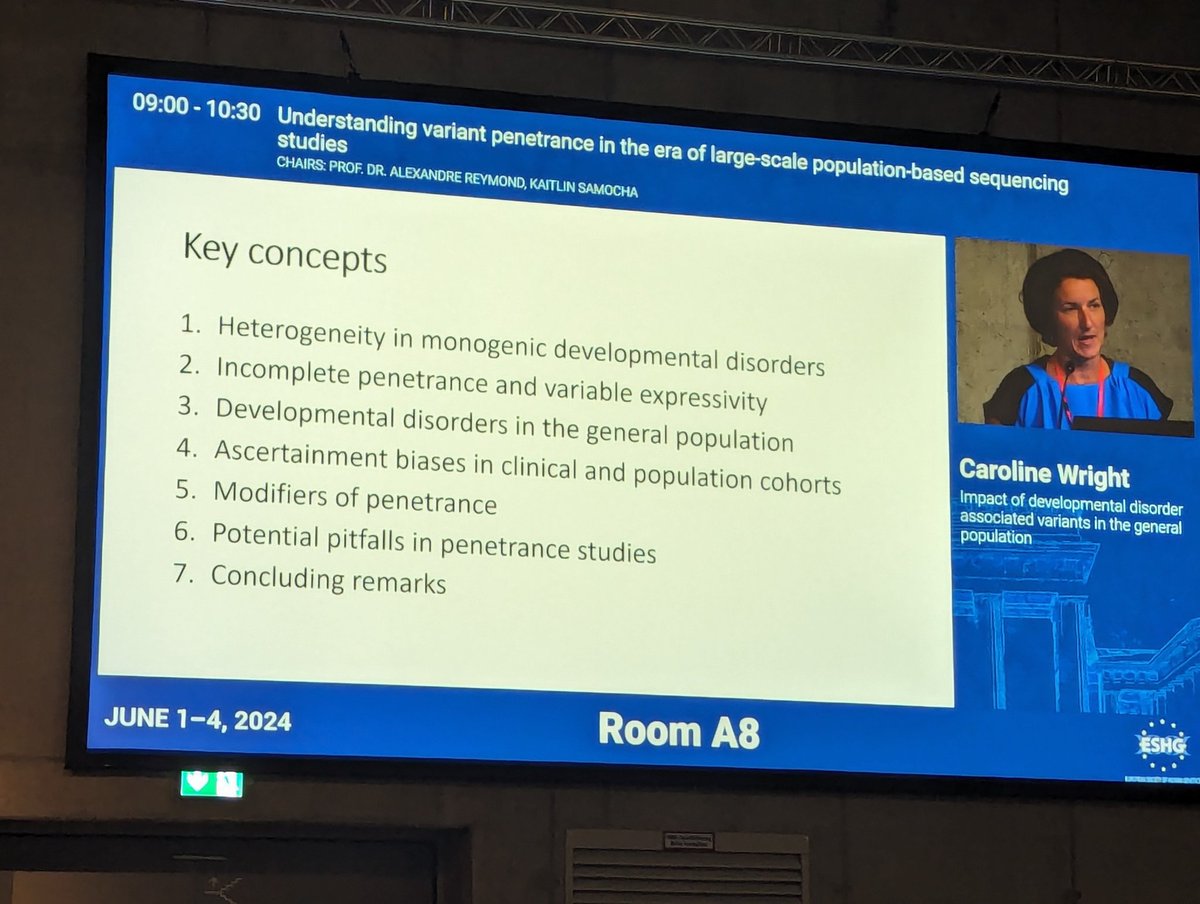 <a href="/carolinefwright/">Caroline Wright</a> Room A8 #eshg2024

Educating us about the penetrance of developmental disorder variants in the general population

1/n 🧵