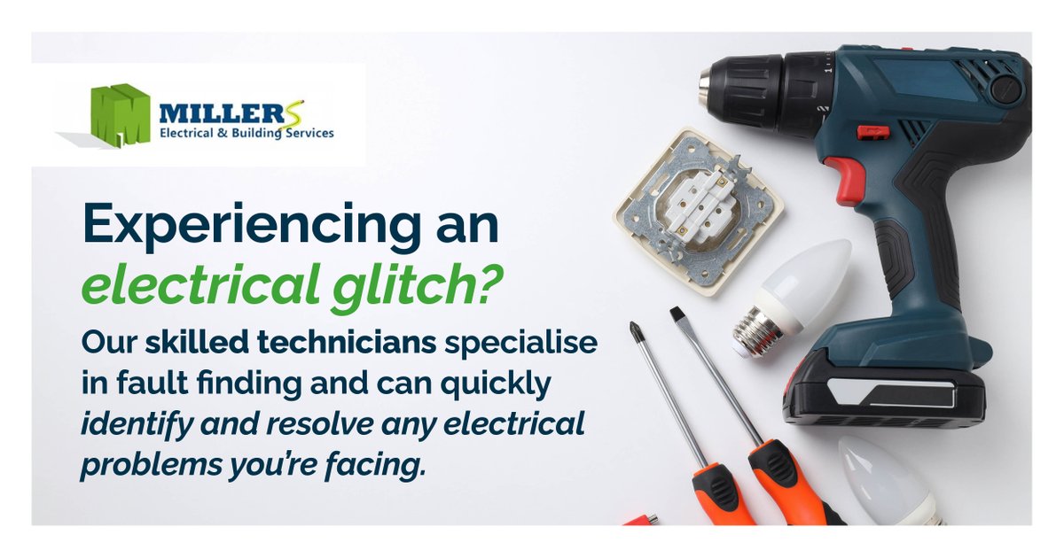 Experiencing an electrical glitch? Let's handle the troubleshooting for you! 🔍⚡️ Our skilled technicians specialise in fault finding and can quickly identify and resolve any electrical problems you're facing. Don't let issues linger – contact us now! 

#MillersElectrical # ...