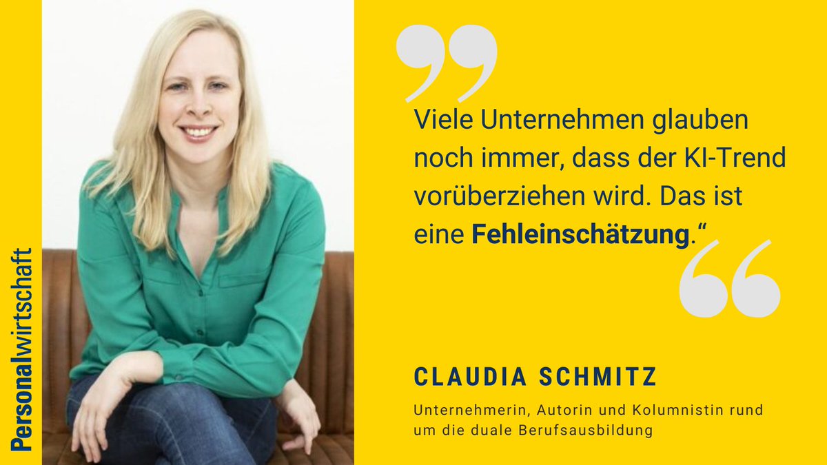 (Pw+) Wo und wie setzen Unternehmen #KI-Tools in der Ausbildungspraxis ein? Claudia Schmitz beleuchtet in ihrer #Kolumne die Chancen und Schwierigkeiten. personalwirtschaft.de/news/personale…