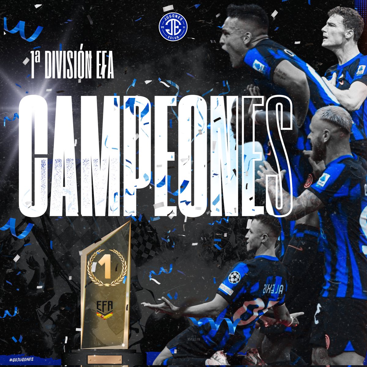 JUGONES eCLUB (@jugoneseclub) on Twitter photo #EAFC24 CLUBES PRO
🏆 ¡𝐂𝐀𝐌𝐏𝐄𝐎𝐍𝐄𝐒 𝐃𝐄 𝐄𝐅𝐀! 🏆
🥇 Anoche nuestro equipo consiguió llevarse el título de Primera División de <a href="/EFAesportsSpain/">EFA ESPAÑA OFICIAL®️</a> a falta de 4 jornadas, y siendo invictos en Liga.
#GOJUGONES #EAFC24 CLUBES PRO
🏆 ¡𝐂𝐀𝐌𝐏𝐄𝐎𝐍𝐄𝐒 𝐃𝐄 𝐄𝐅𝐀! 🏆
🥇 Anoche nuestro equipo consiguió llevarse el título de Primera División de <a href="/EFAesportsSpain/">EFA ESPAÑA OFICIAL®️</a> a falta de 4 jornadas, y siendo invictos en Liga.
#GOJUGONES