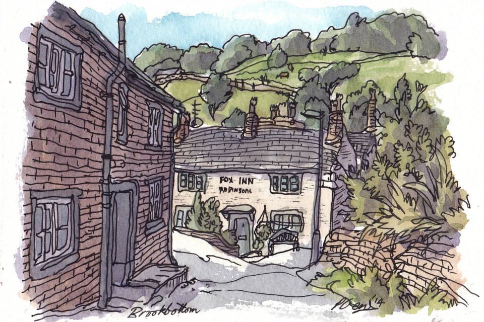Sketch of the Day: Fox Inn, Brookbottom, #Derbyshire, 2014
