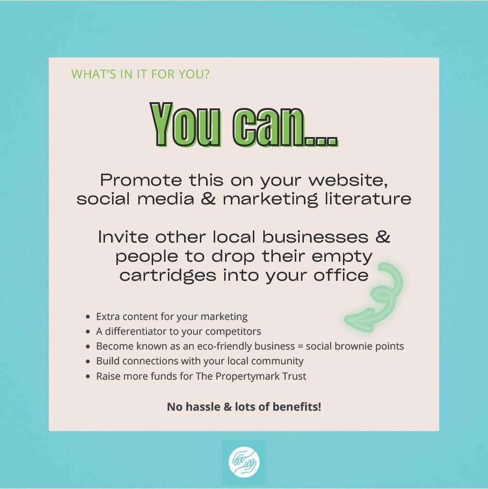 integraps's tweet image. Recycle your printer ink cartridges and support @propmarktrust