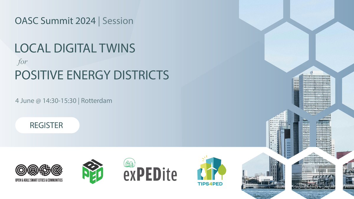 OASC Summit in full swing!
Our session with <a href="/TIPS4PED/">TIPS4PED</a> and <a href="/ExPEDite_EU/">ExPEDite</a> will start in a few hours.
Join to discuss how to make European cities climate neutral, one district at a time..
See agenda for details oascities.org/wp-content/upl…