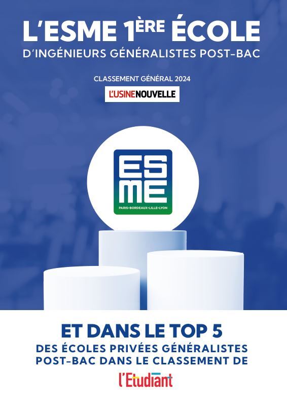 @esme_ingenieurs 1ère école d'ingénieurs #généraliste post-bac selon l'Usine Nouvelle et dans le top 5 des écoles des écoles privées #généralistes post-bac dans le classement de l’Étudiant. Pour en savoir + sur les classements : swll.to/zVsgy