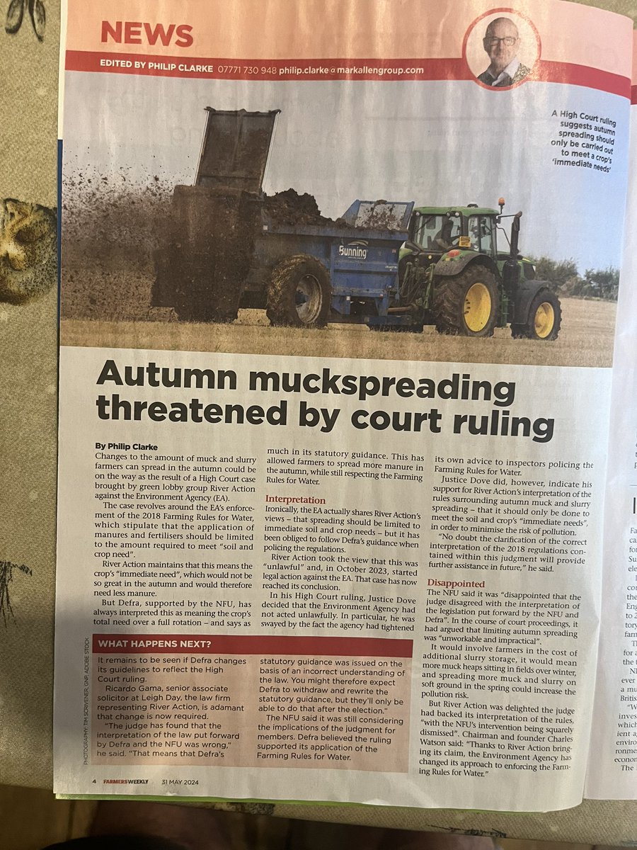 Did <a href="/FarmersWeekly/">Farmers Weekly</a> even read the judgement! This article flies in the face of the judgement and of soil science! And then <a href="/FarmersWeekly/">Farmers Weekly</a> wonders why stress in agriculture is so high! #irresponsiblereporting