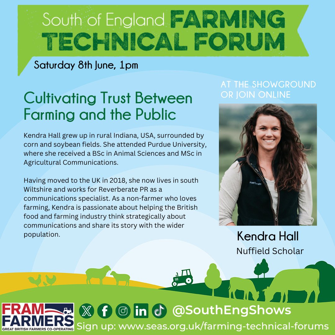 We can't wait for our Farming Technical Forum, live at the #SouthofEnglandShow on 8th June including Nuffield Scholar @KennyLynn15. Book to attend online or in person: ow.ly/XrxV50S5V9r
To attend in person, you need a ticket for the show: ow.ly/xU2350S5V9q
