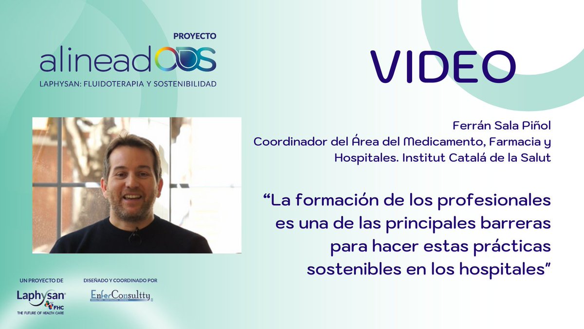 alineadods's tweet photo. #Vídeo   | 
    📹Ferrán Sala 
    Coordinador Área Medicamento, Farmacia y Hospitales. ICS

    "Los centros sanitarios deberían abordar políticas de sostenibilidad   que vayan más allá de los costes. No comprar lo más barato". 

    #AlineadODS▶️: https://t.co/vQDNc179GA https://t.co/OtxrxlINlS
