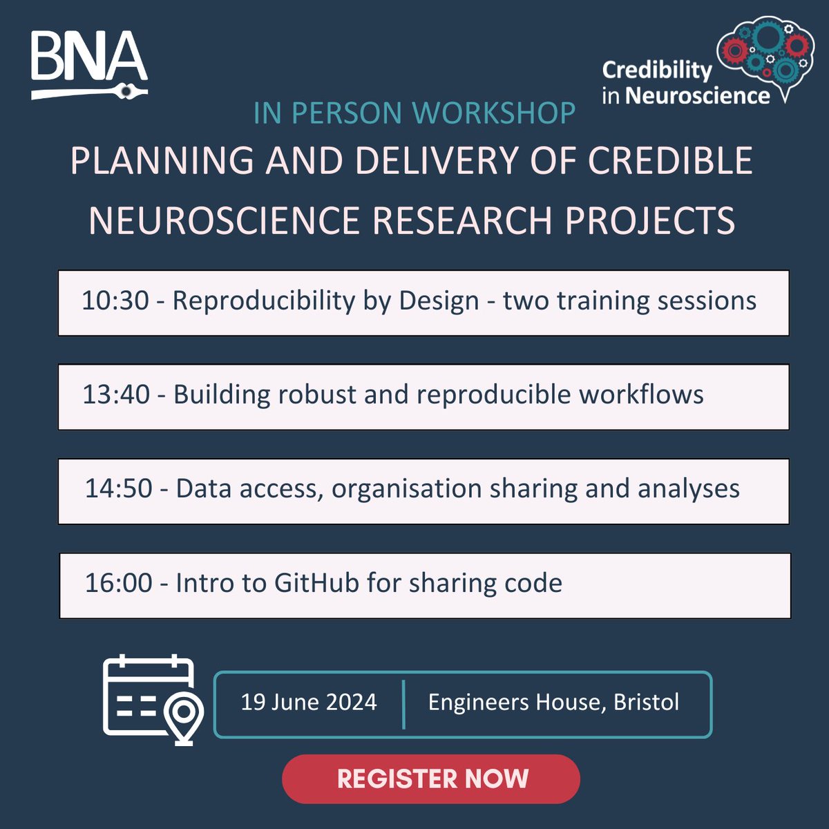 Maximise the #credibility and #impact of your #research - be part of the BNA's one-day hands-on training course on how to deliver open neuroscience research.

This workshop is primarily aimed at #PhD and #PostDoc researchers.

bna.org.uk/mediacentre/ev…