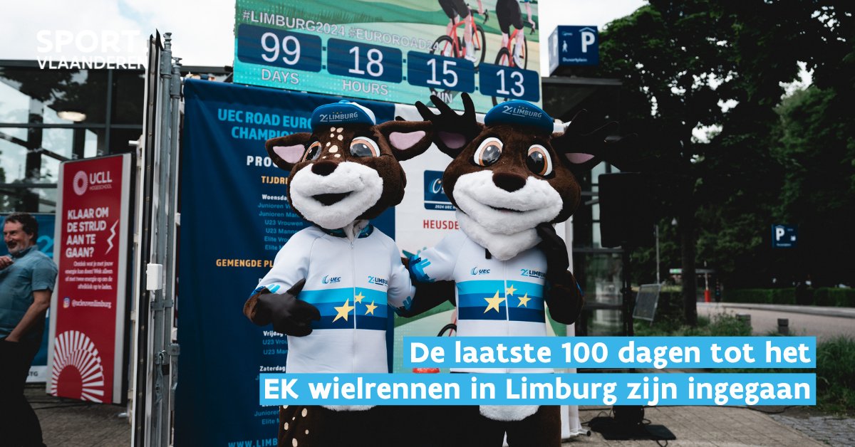Sport Vlaanderen (@sportvlaanderen) on Twitter photo Binnen een kleine 100 dagen mag Limburg zich opmaken voor een wielerfeest van formaat: de 2024 UEC Road European Championships <a href="/Limburg2024/">Limburg 2024</a>. 🚴♂️
Alle wedstrijden zullen van start gaan in de schaduw van onze gloednieuwe velodroom in Heusden-Zolder. 😍
👉 limburg2024.be/nl Binnen een kleine 100 dagen mag Limburg zich opmaken voor een wielerfeest van formaat: de 2024 UEC Road European Championships <a href="/Limburg2024/">Limburg 2024</a>. 🚴♂️
Alle wedstrijden zullen van start gaan in de schaduw van onze gloednieuwe velodroom in Heusden-Zolder. 😍
👉 limburg2024.be/nl
