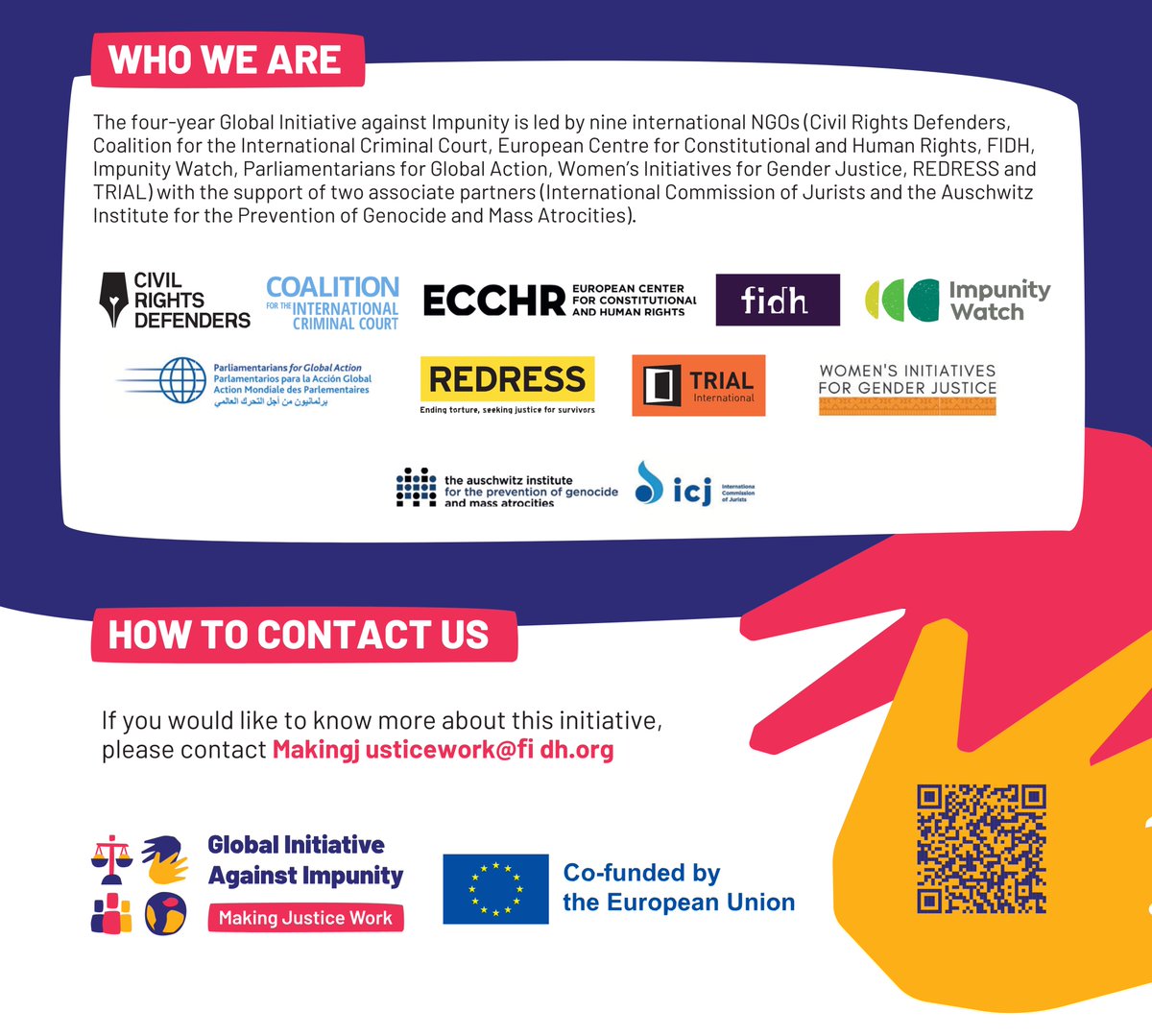 The organizations will bring expertise to advance #justice &amp; #accountability for international crimes and serious human rights violations, including torture, enforced disappearance,  genocide, crimes against humanity, war crimes &amp; the crime of aggression.

#Together4Justice