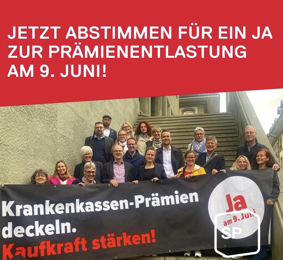 Die <a href="/spkantonbern/">SPBE</a> Grossratsfraktion sagt JA zur #Prämienentlastung am 9.Juni. 
Hast auch du schon abgestimmt? #Abst24