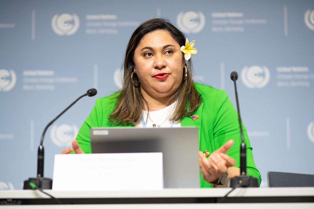 AOSISChair's tweet image. On the opening day of #SB60 #BonnClimateConference, @aosis united with @LDCChairUNFCCC to call for urgent global ambition on a new #ClimateFinance goal #NCQG.

We need fit for purpose finance for adaptation, mitigation, and #lossanddamage.

WATCH HERE: 
unfccc-events.azureedge.net/SB60_100109/ag…