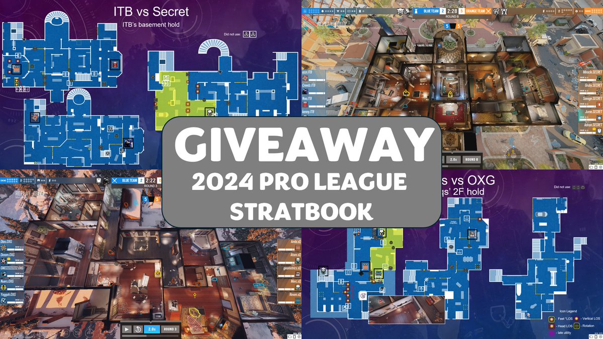 ⚠️PRO LEAGUE STRATBOOK GIVEAWAY⚠️

If you want to enter in the giveaway, then:
✅Follow me
✅Tag your friend
✅Retweet + like

Winner will be announced in 3 days.

The 2024 and 2023 are available, and most teams use them to brainstorm the new ideas behind the hold. They include