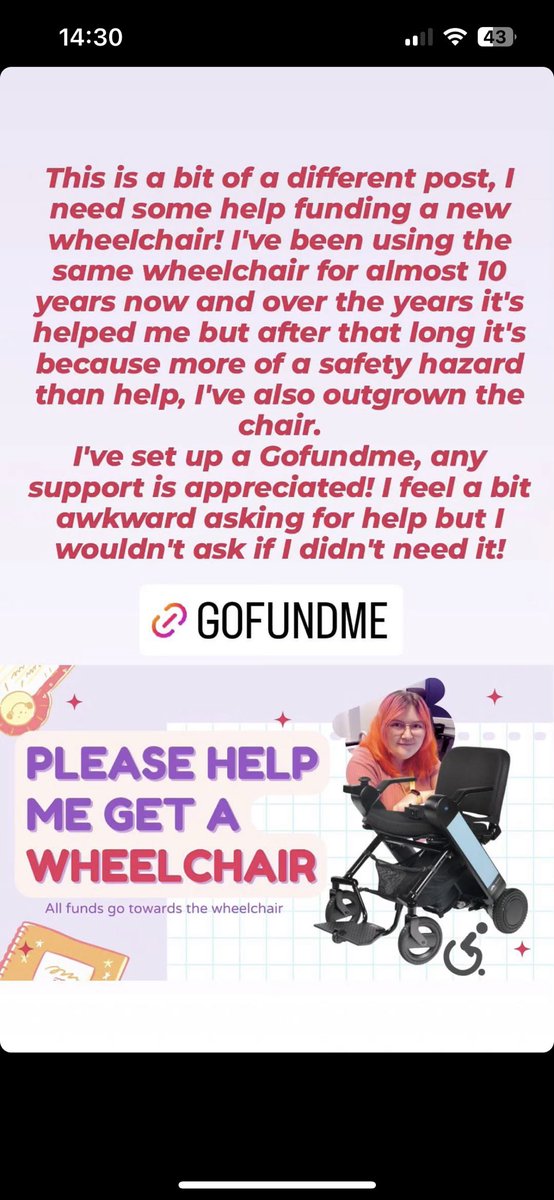 💜💙Caprice needs a new wheel chair, please check out her Go Fund Me💰page: gofundme.com/f/fxr3qy-help-…