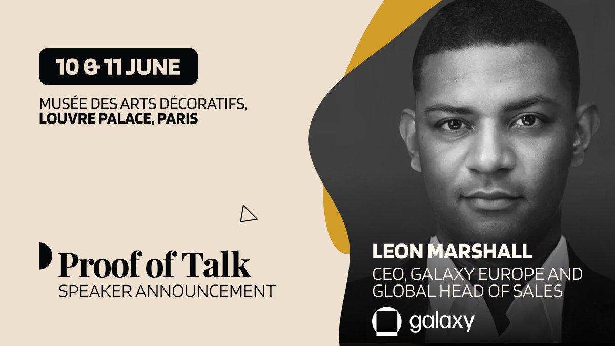 We are delighted to announce Leon Marshall (<a href="/LeonWMarshall/">Leon Marshall</a>), Managing Director, CEO of Galaxy Europe, and Global Head of Sales at Galaxy Digital (@Galaxyhq), as a speaker at Proof of Talk 2024!

As CEO of Galaxy Europe and Global Head of Sales at Galaxy Digital, he directs